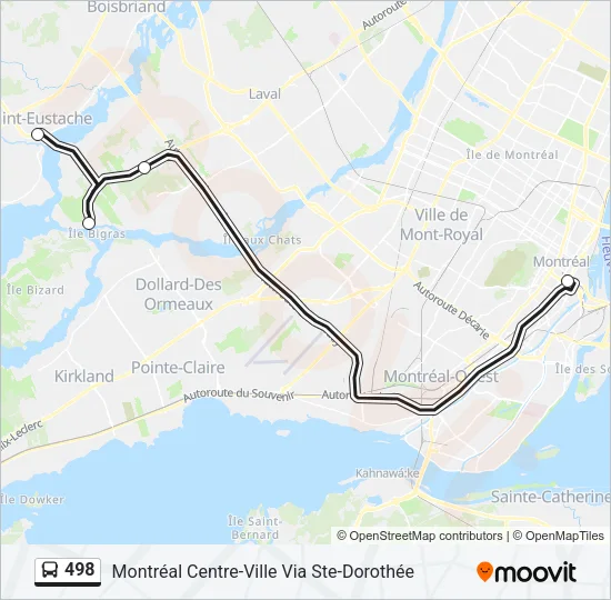 498 Bus Line Map
