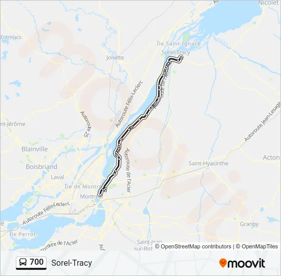 700 Bus Line Map