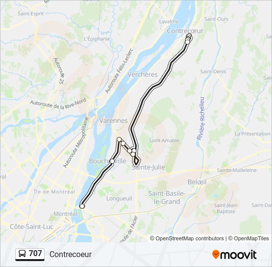 Bx7 Bus Route Map 707 Route: Schedules, Stops & Maps - Contrecoeur (Updated)