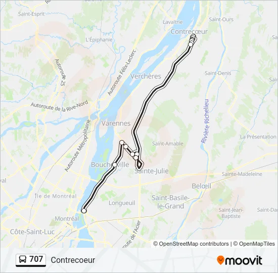 707 Bus Line Map