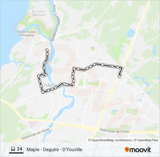 Plan de la ligne 24 de bus