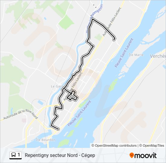1 Bus Line Map