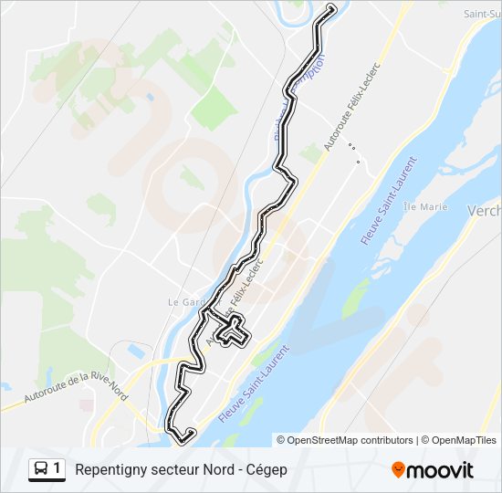 1 Bus Line Map