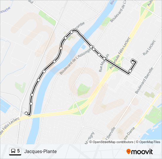 5 Bus Line Map