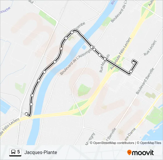 5 Bus Line Map