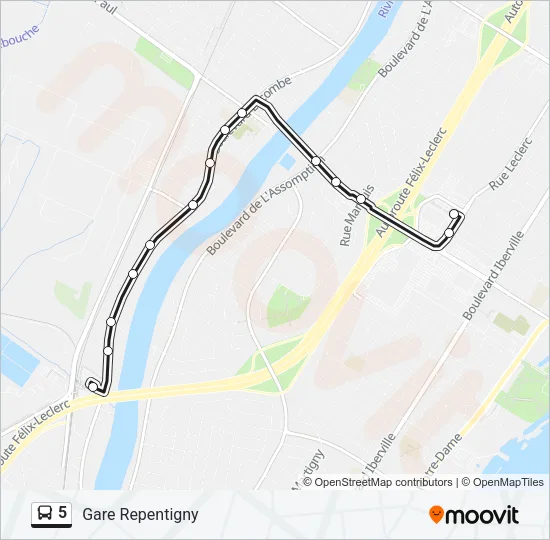 5 Bus Line Map