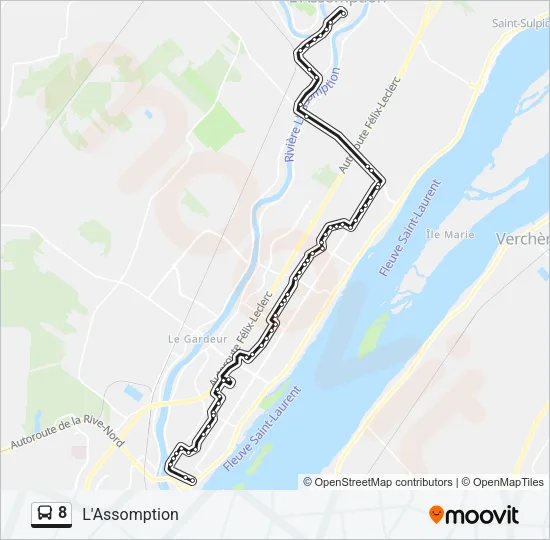 8 Bus Line Map