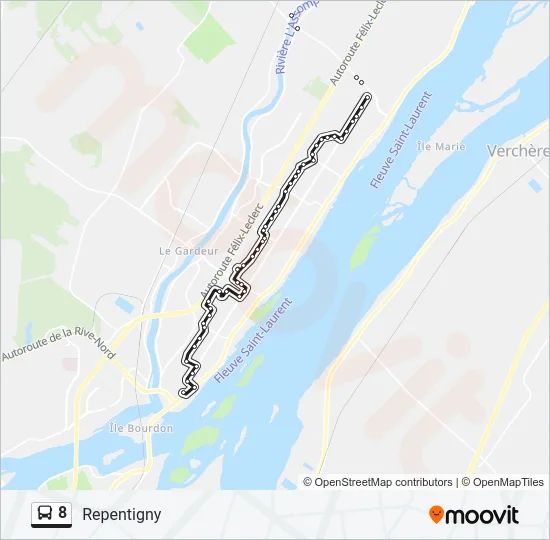 8 Bus Line Map