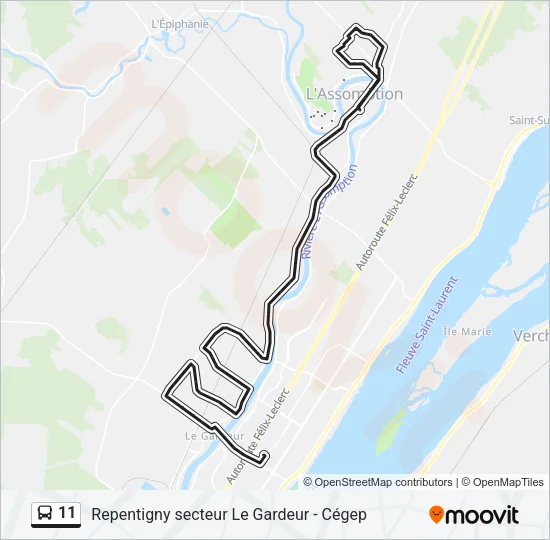 11 Bus Line Map
