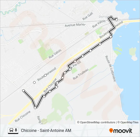 8 Bus Line Map