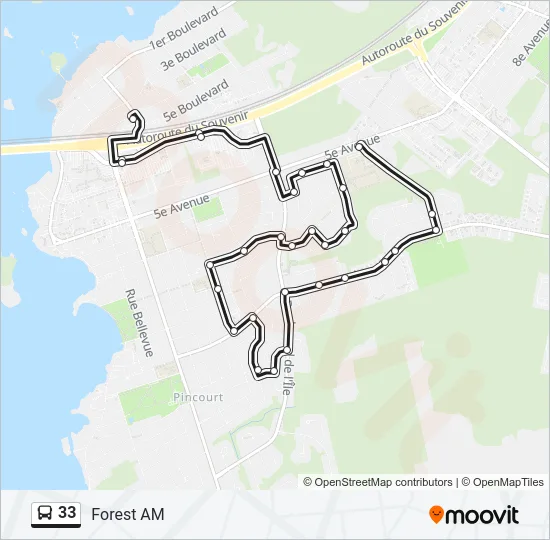 33 Bus Line Map