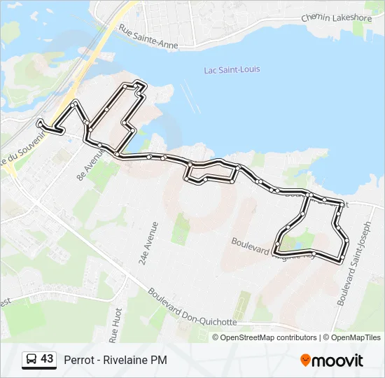 43 Bus Line Map