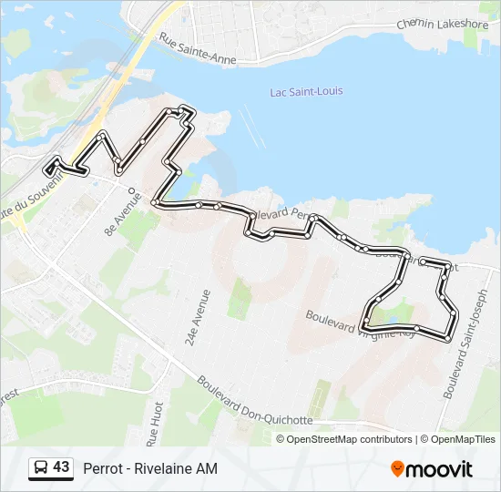 43 Bus Line Map