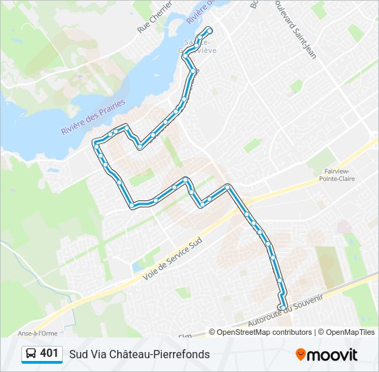 401 Bus Line Map