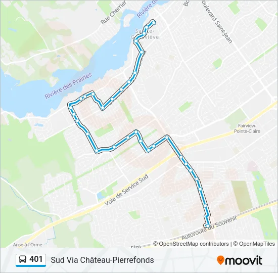 401 Bus Line Map