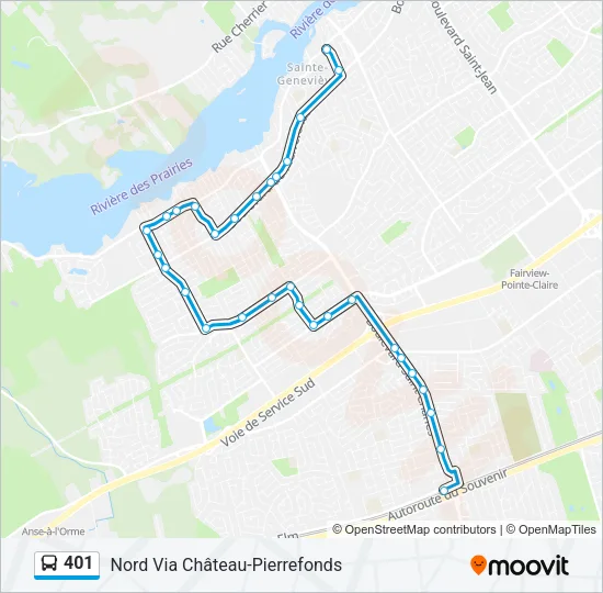 401 Bus Line Map