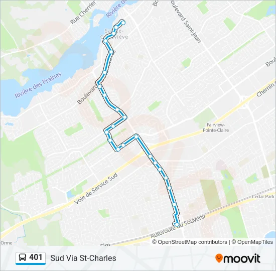 401 Bus Line Map