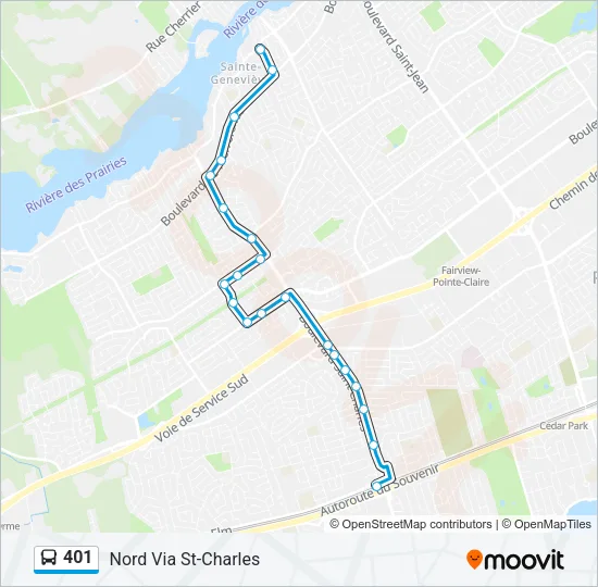 401 Bus Line Map