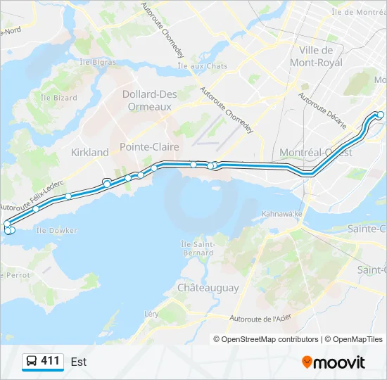 411 Bus Line Map