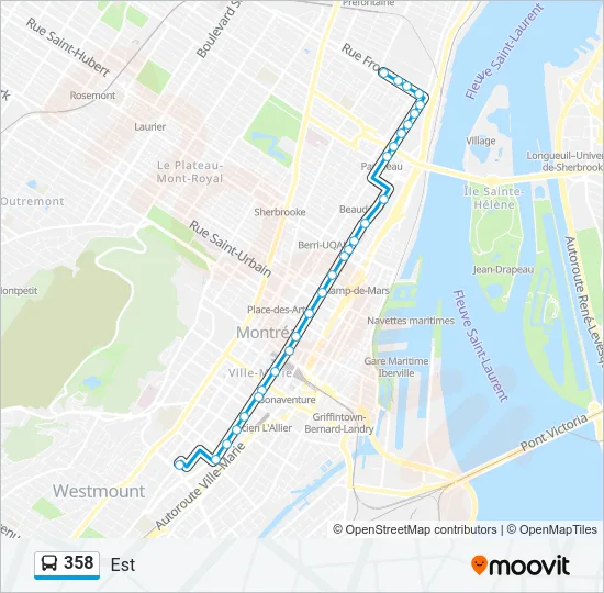 358 Bus Line Map