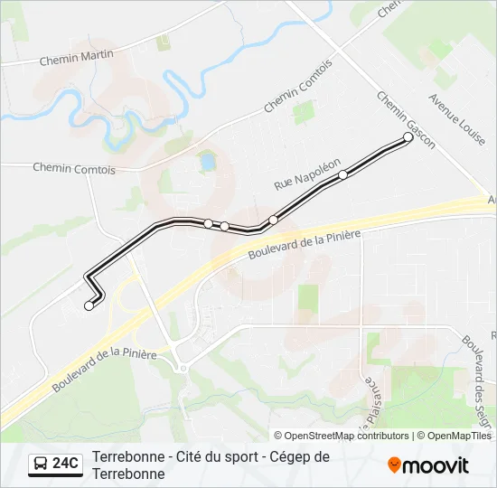 Plan de la ligne 24C de bus