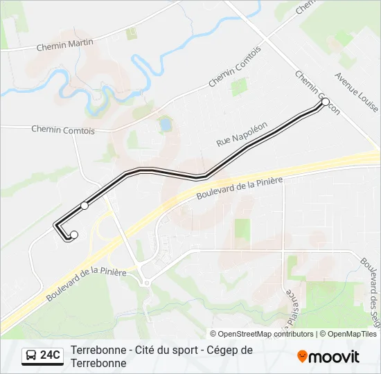Plan de la ligne 24C de bus