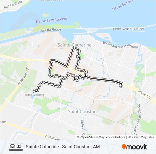 Mapa de 33 de autobús Mapa de 33 de autobús