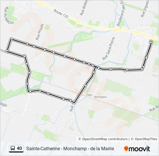 Mapa de 40 de autobús Mapa de 40 de autobús
