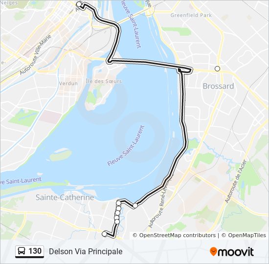 Mapa de 130 de autobús Mapa de 130 de autobús