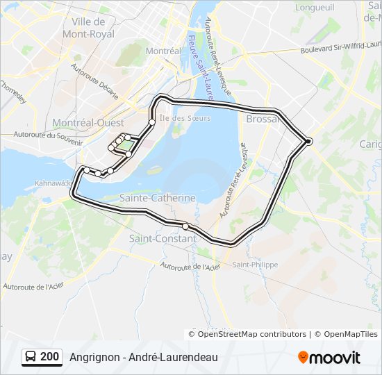 Mapa de 200 de autobús Mapa de 200 de autobús