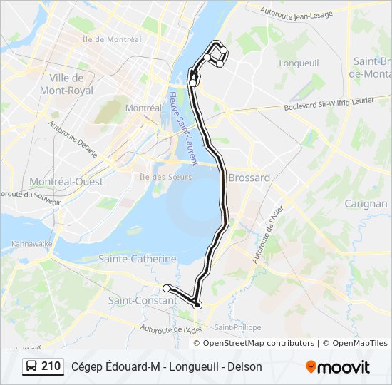 Mapa de 210 de autobús Mapa de 210 de autobús