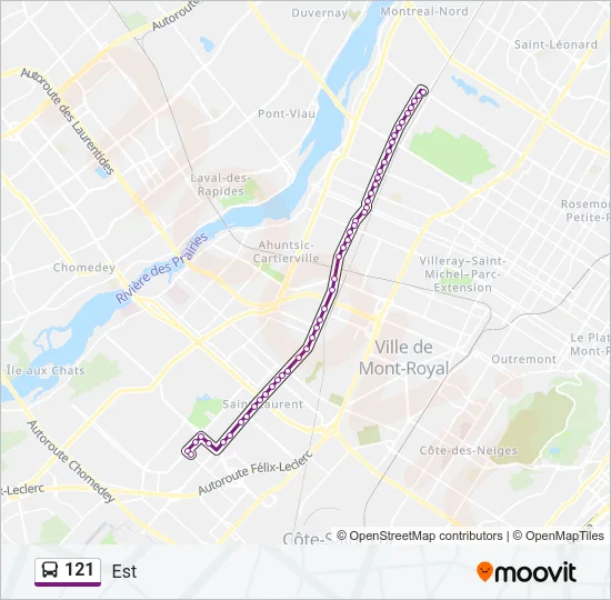 121 Bus Line Map