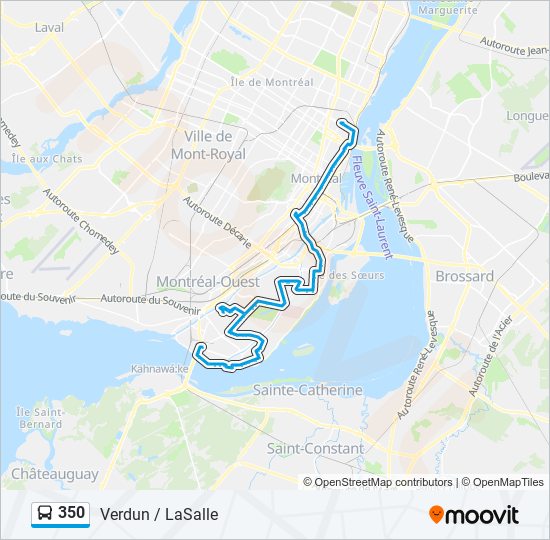 Plan de la ligne 350 de bus