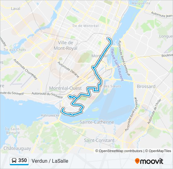 Plan de la ligne 350 de bus