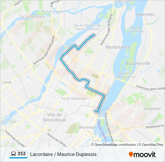 353 Bus Line Map