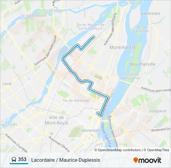 353 Bus Line Map