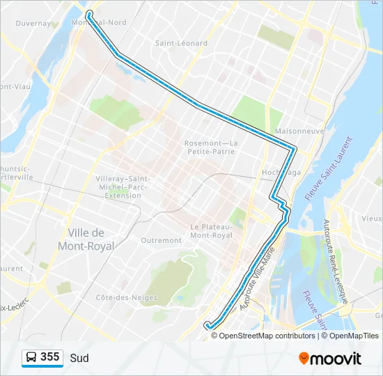 355 Bus Line Map