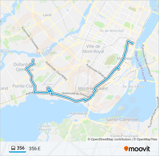 Plan de la ligne 356 de bus