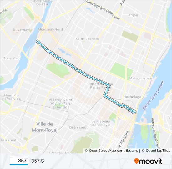 Plan de la ligne 357 de bus