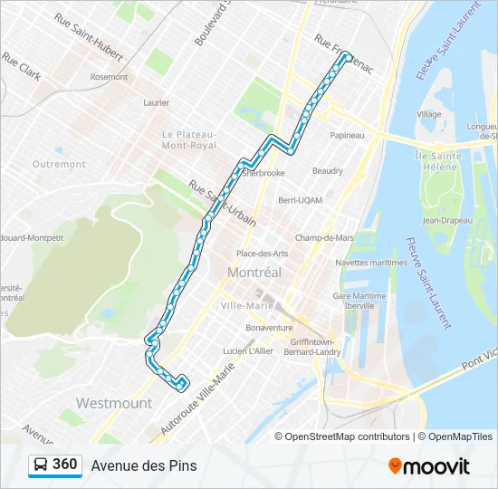 Plan de la ligne 360 de bus