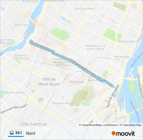 361 Bus Line Map