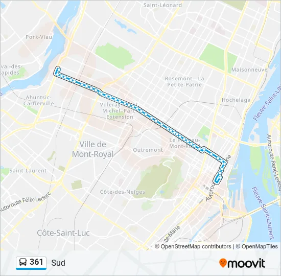 361 Bus Line Map