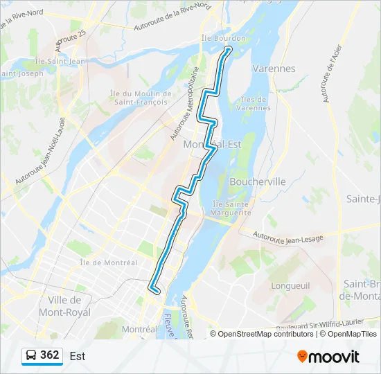 Plan de la ligne 362 de bus