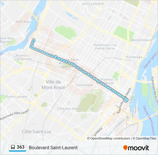 363 Bus Line Map