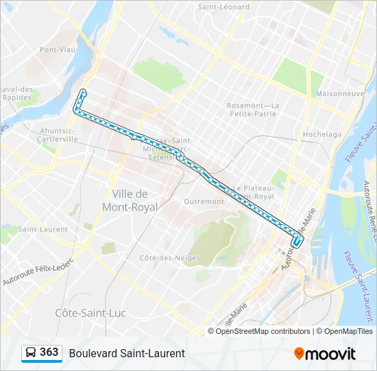 363 Bus Line Map