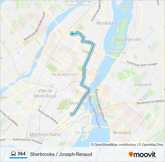 364 Bus Line Map