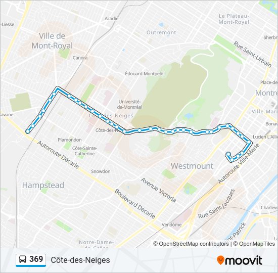 Plan de la ligne 369 de bus