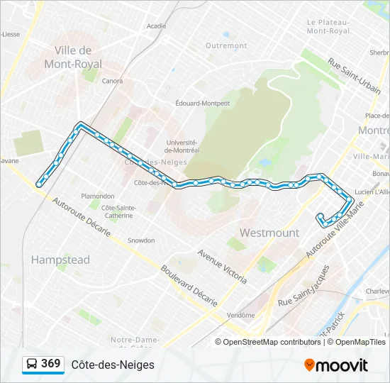 Plan de la ligne 369 de bus