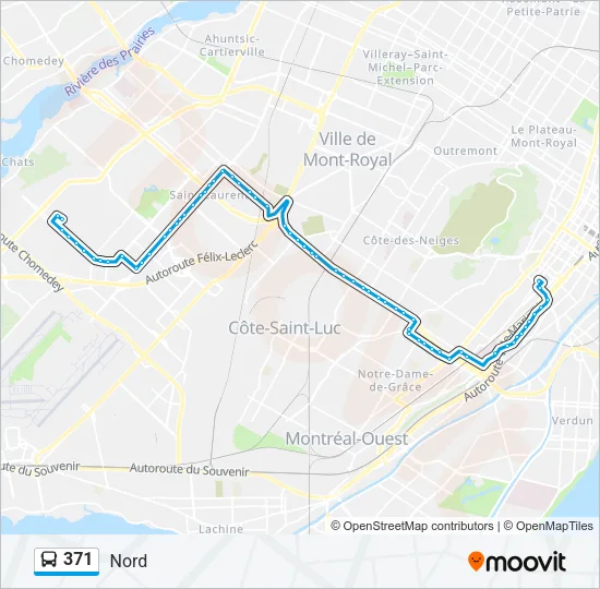 371 Bus Line Map