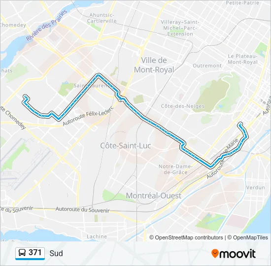 371 Bus Line Map